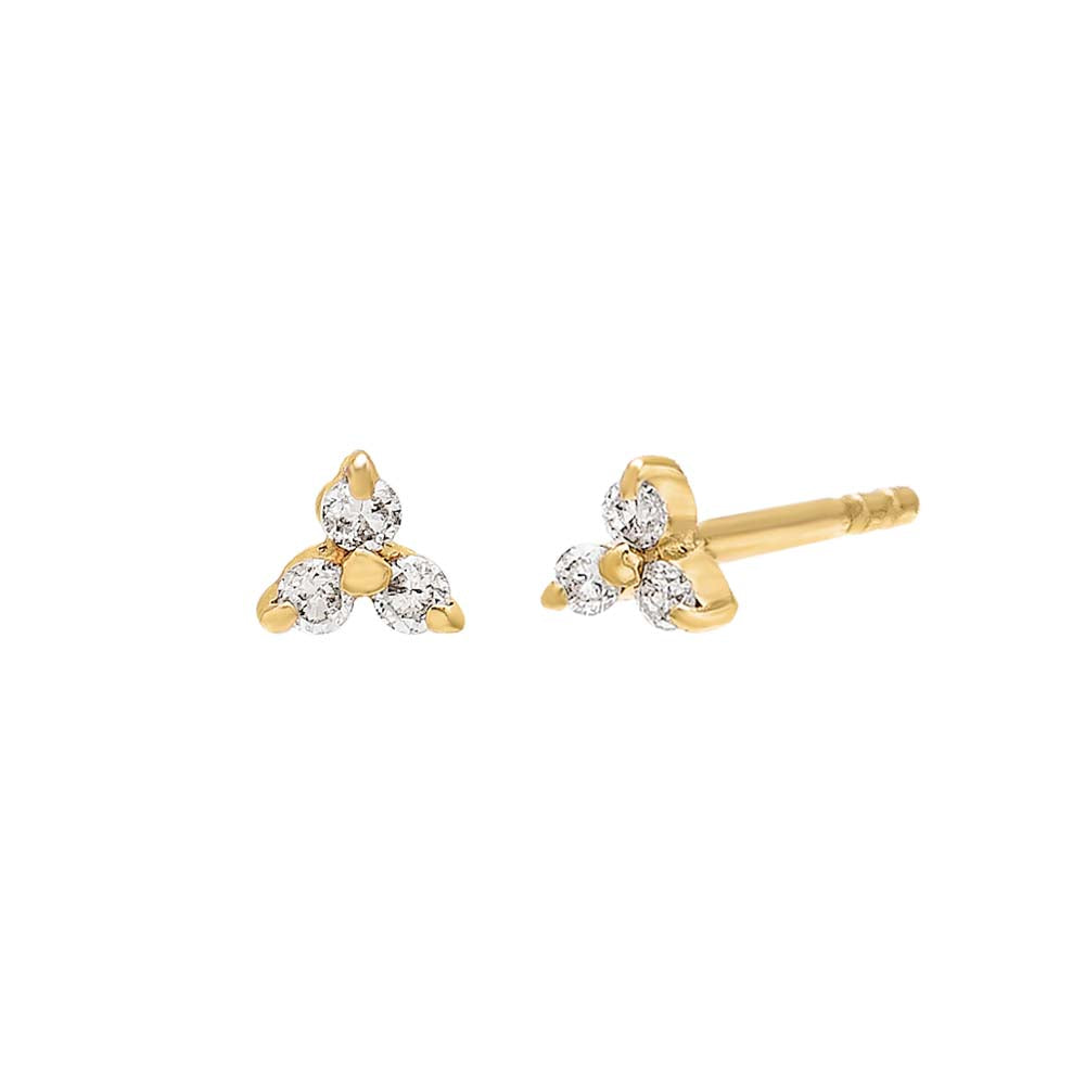 Diamond Trio Stud Earring 14K