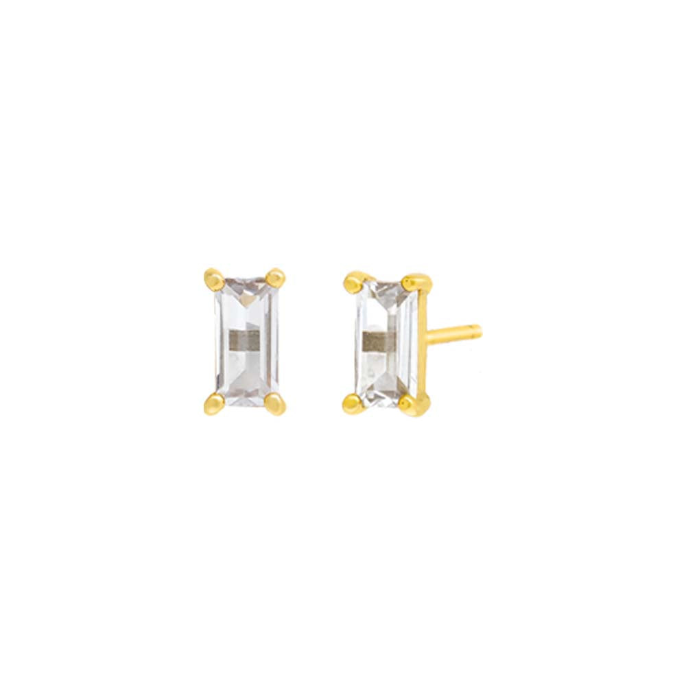 CZ Baguette Stud Earring