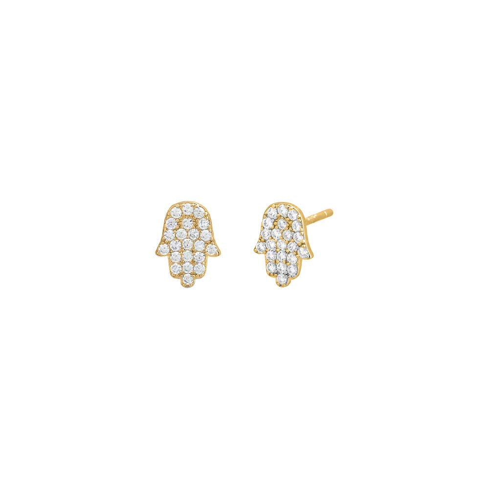 Pave Mini Hamsa Stud Earring