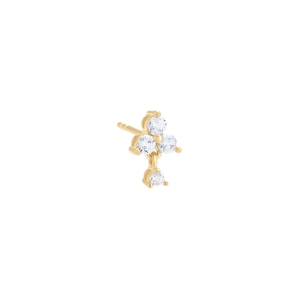 Colored Tiny CZ Trio Cluster Trinket Stud Earring