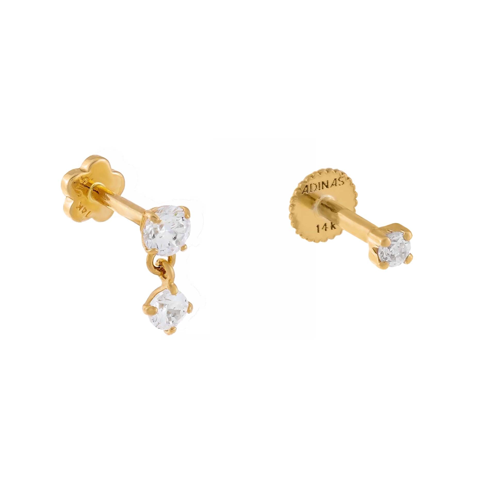 Solitaire Stud Earring Combo Set 14K