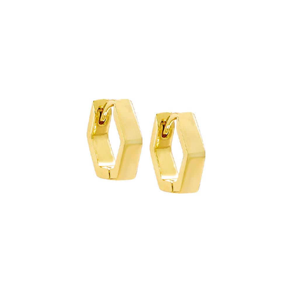 Solid Octagon Huggie Earring