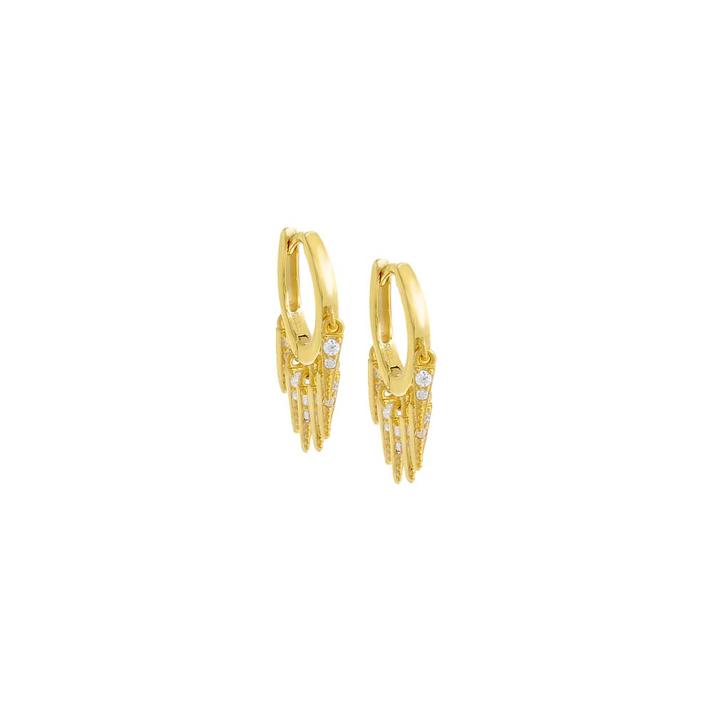 Pave Multi Spike Huggie Earring