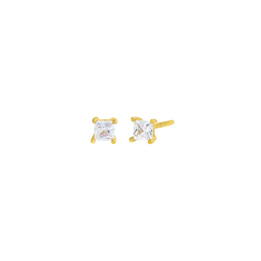 CZ Princess Cut Stud Earring