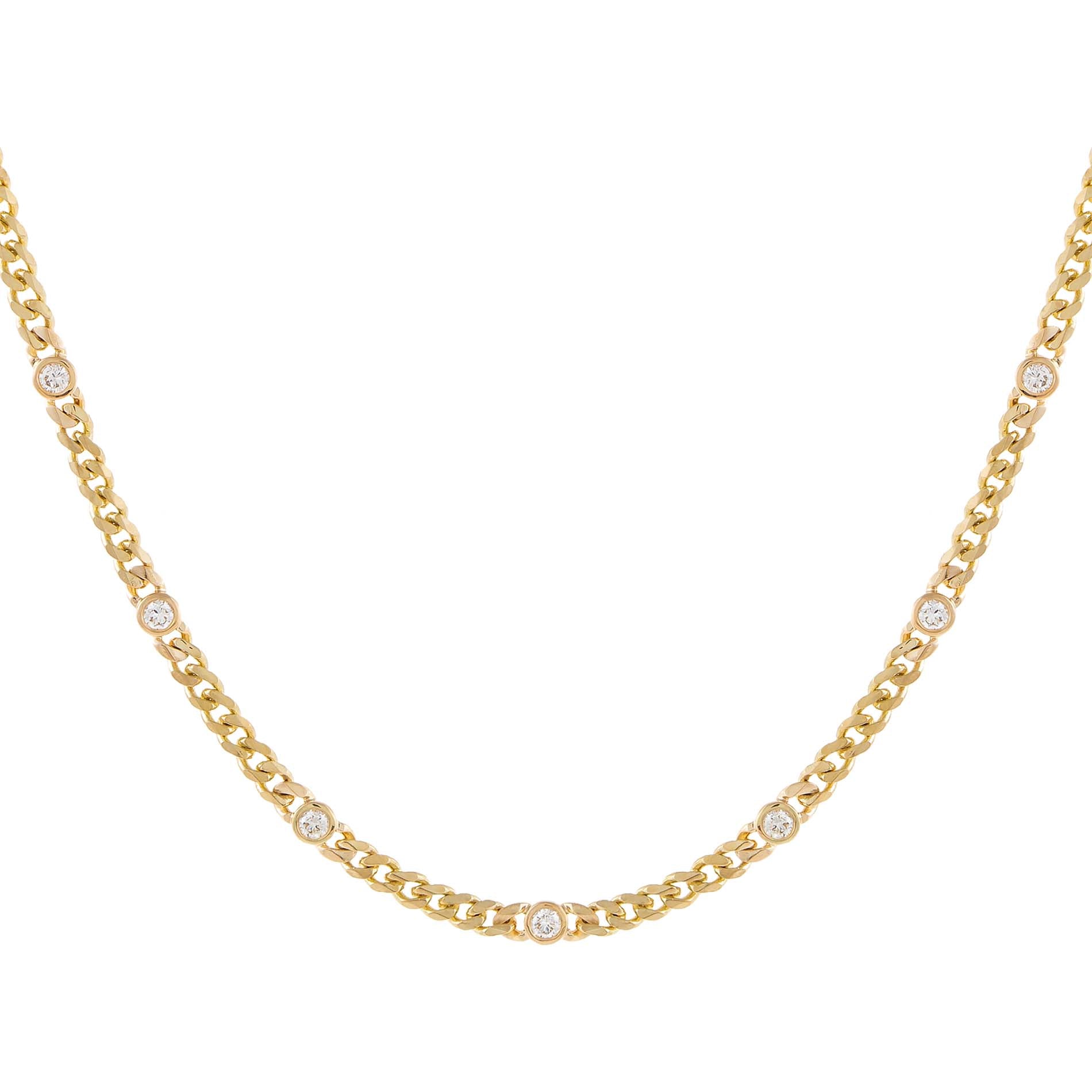 CZ Bezel Cuban Chain Choker