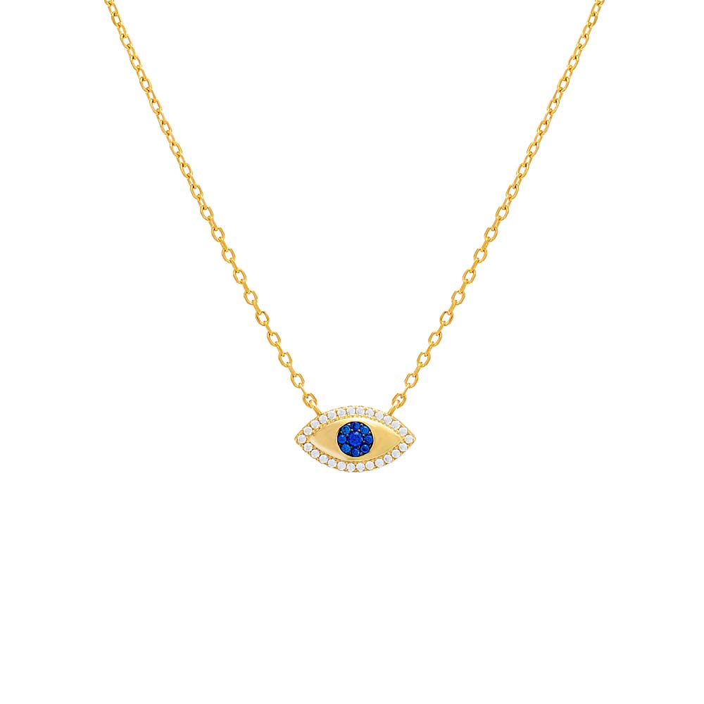 Colored Pave Evil Eye Pendant Necklace