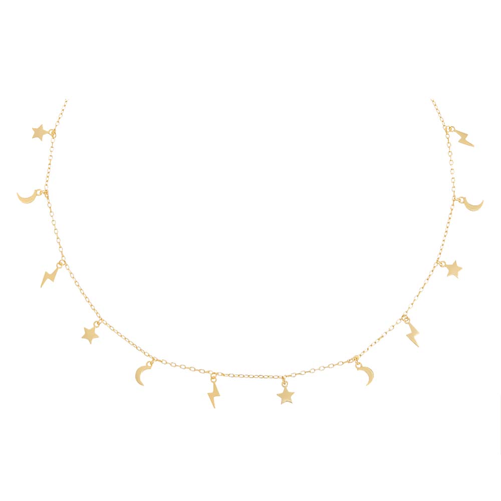 Solid Celestial Dangling Charm Choker