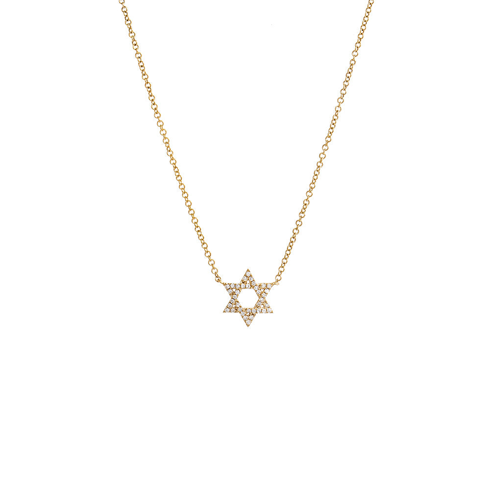 Diamond Pave Star Of David Necklace 14K