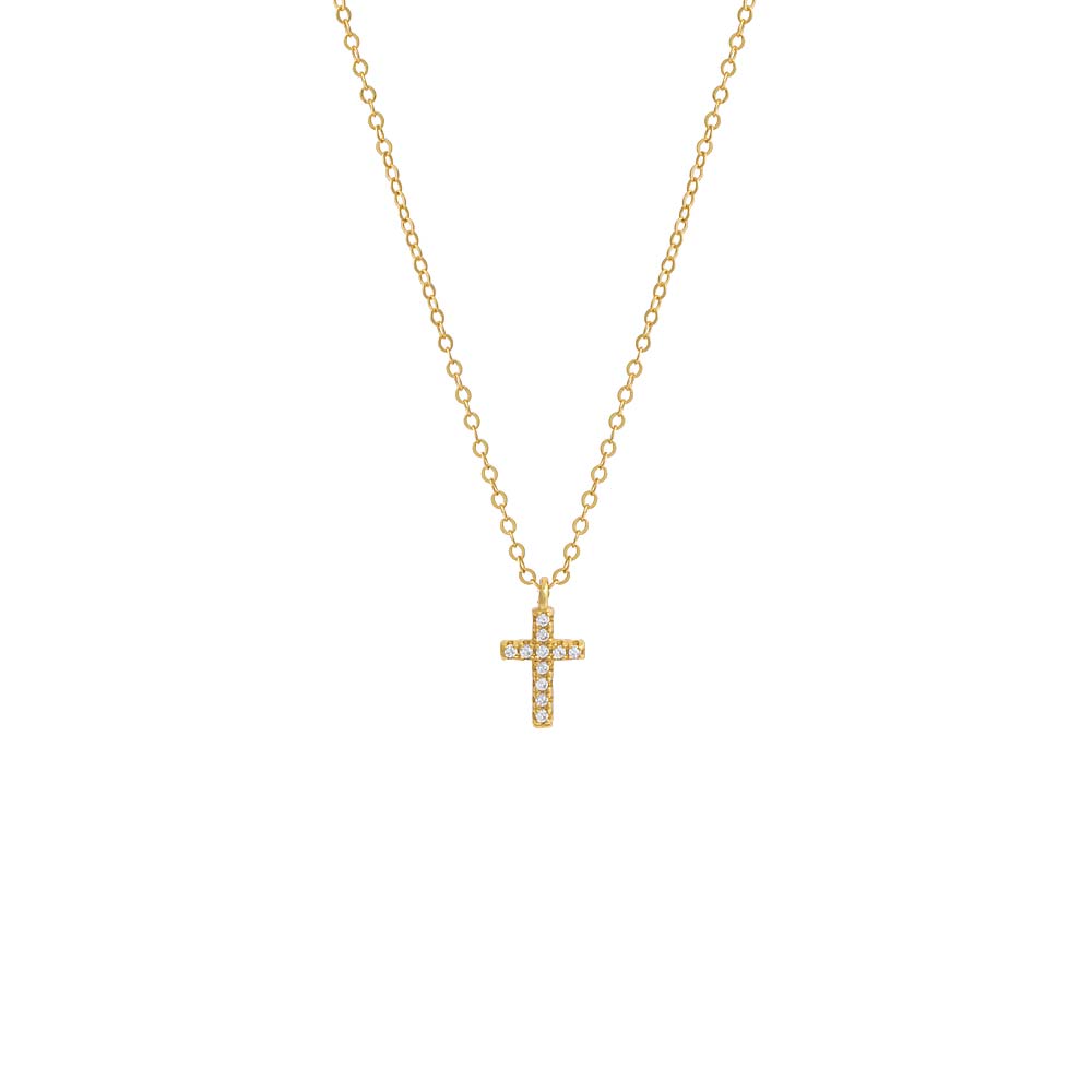 Mini Pave Cross Necklace