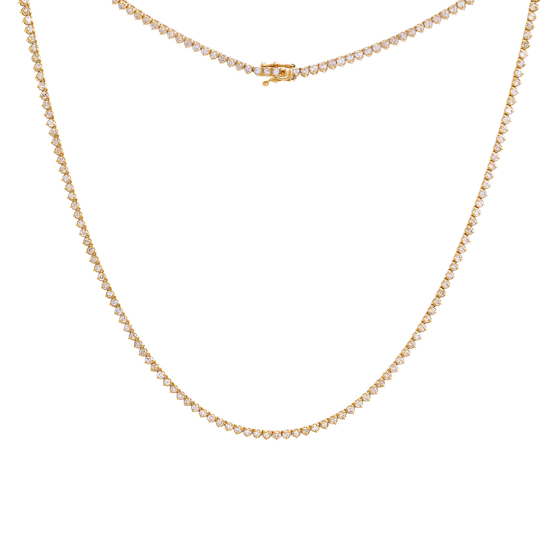 Diamond 3 Prong Tennis Necklace 14K