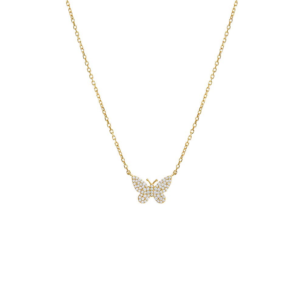 Pave Butterfly Necklace