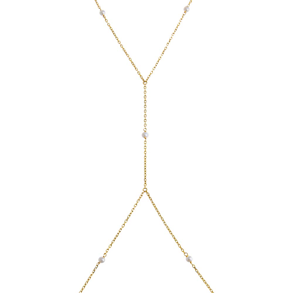 Pearl X CZ Body Chain