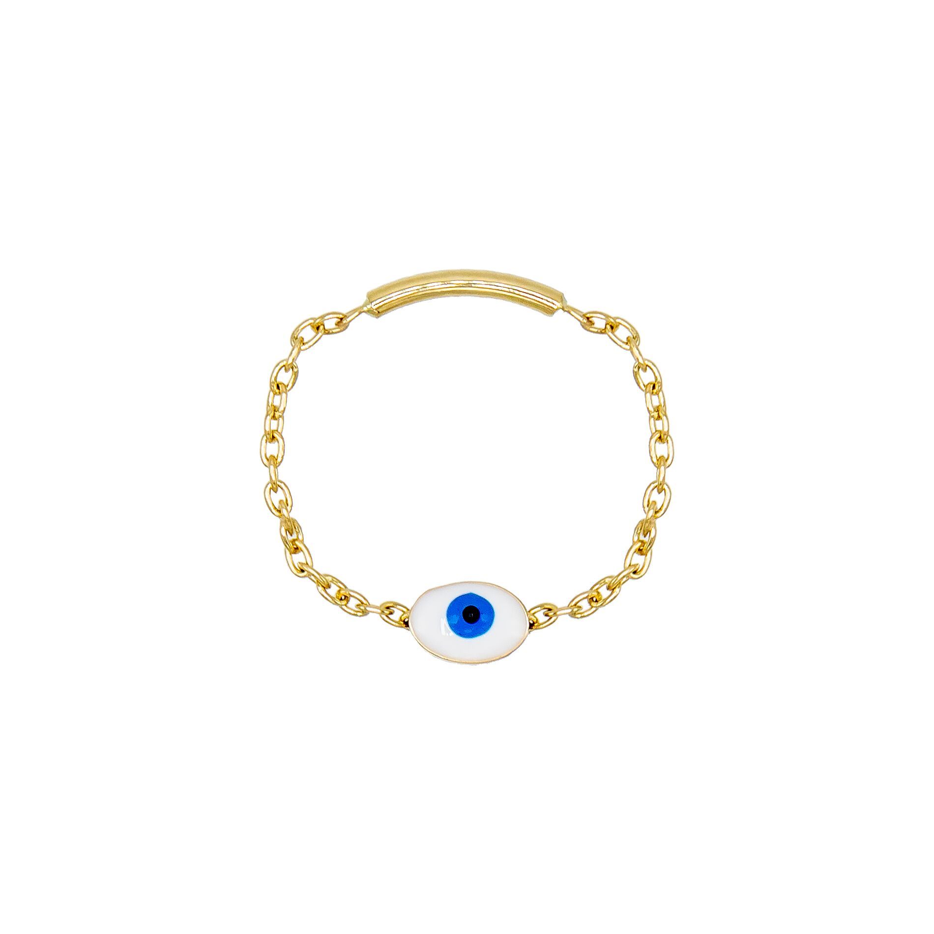 Enamel Eye Ring 14K