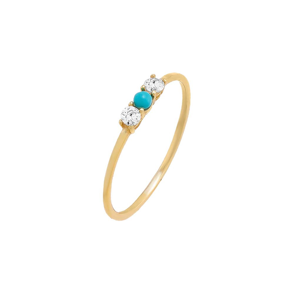 Tiny CZ X Turquoise Ring